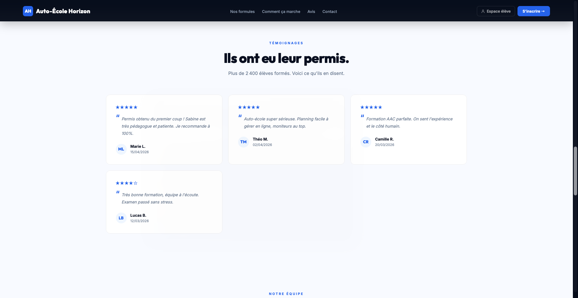 Avis et temoignages des eleves