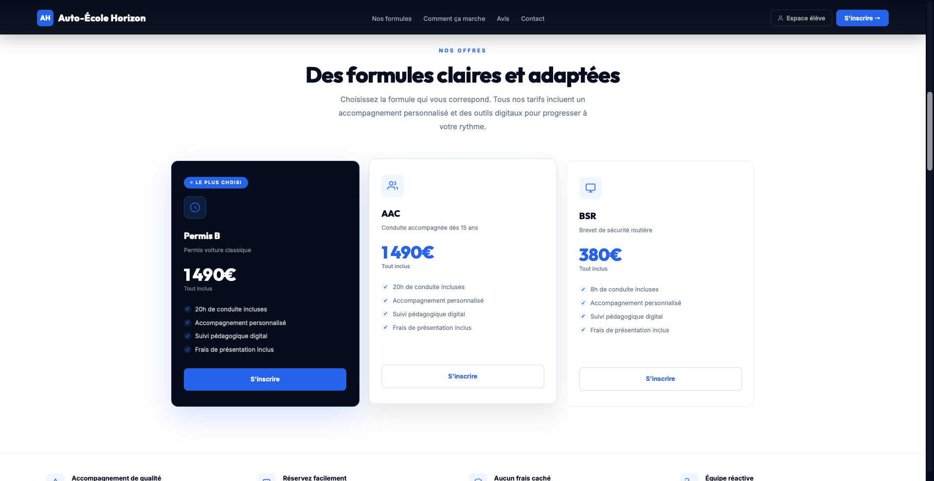 Formules et tarifs de l-auto-ecole