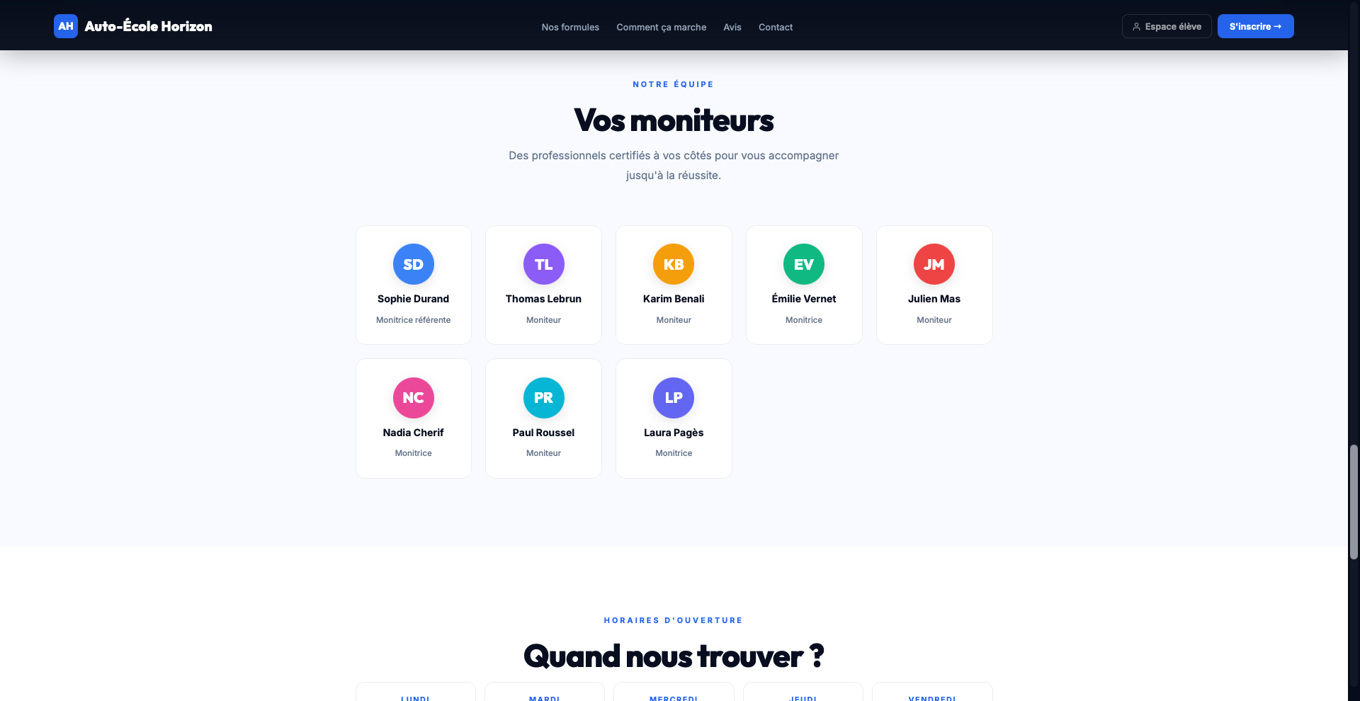 Equipe de moniteurs de l-auto-ecole